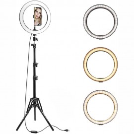 Iluminador Ring Light Anel Luz 26Cm Kit Selfie + Trip 