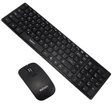 Kit Teclado + Mouse Sem Fio Wireless Usb Exbom BK-S1000 Preto 