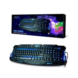 Teclado Gamer Usb Multimdia Led 3 Cores Exbom Bk-G35