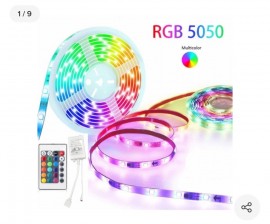 Fita Led 5m Rgb 16 Cores 5050 Prova D'agua Com Controle