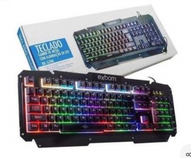 Teclado Gamer Exbom Bk-g200 Qwerty Portugus Brasil Led Rgb